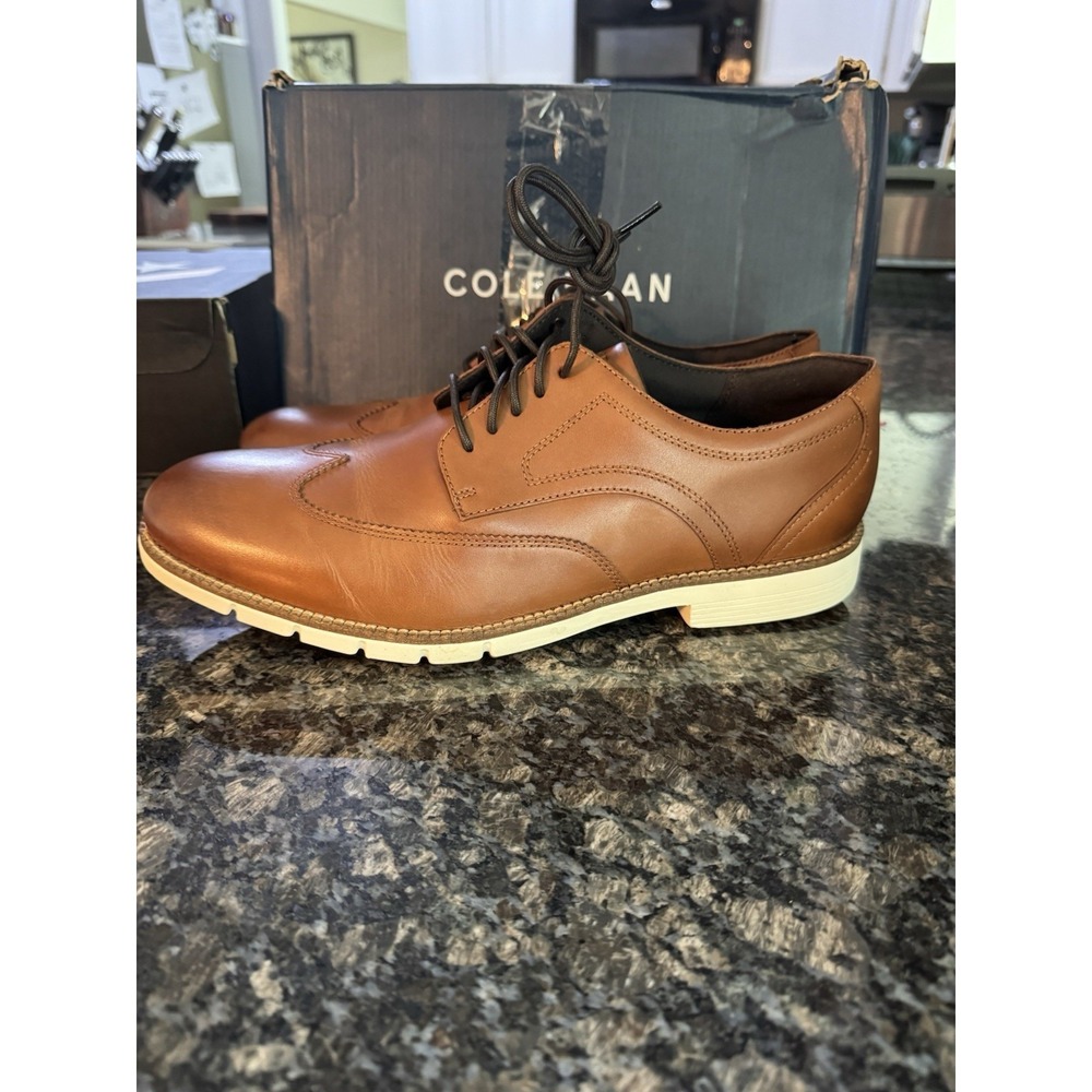 Men's Oxford Cole Haan FLEX GRAND 360 Wingtip DERBY - BROWN LEATHER Sz 11 D